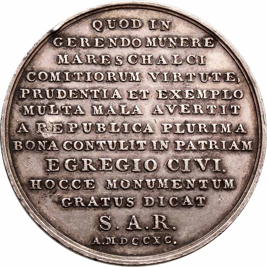 Stanisław August Poniatowski. Medal 1790, Stanisław Małachowski, srebro